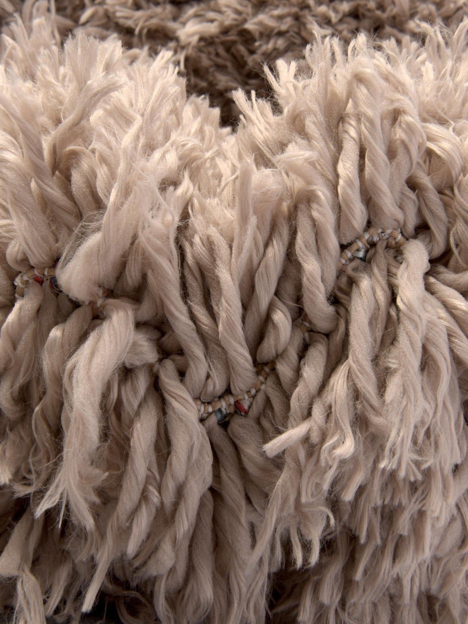 Khaki 8' x 8' Infinity Shag Round Area Rug Thick Soft Touch Fluffy & Plush Shaggy Pile 100% Polypropylene With Jute Backing Solid Color Minimalist Carpet for Sale at Rug Engine