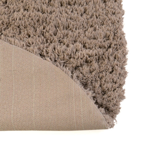 Khaki 5' 1 x 5' 1 Infinity Shag Round Area Rug Thick Soft Touch Fluffy & Plush Shaggy Pile 100% Polypropylene With Jute Backing Solid Color Minimalist Carpet for Sale at Rug Engine