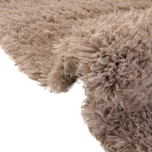 Khaki 8' x 8' Infinity Shag Round Area Rug Thick Soft Touch Fluffy & Plush Shaggy Pile 100% Polypropylene With Jute Backing Solid Color Minimalist Carpet for Sale at Rug Engine