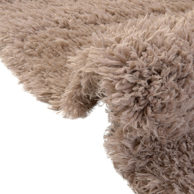 Khaki 8' x 8' Infinity Shag Round Area Rug Thick Soft Touch Fluffy & Plush Shaggy Pile 100% Polypropylene With Jute Backing Solid Color Minimalist Carpet for Sale at Rug Engine