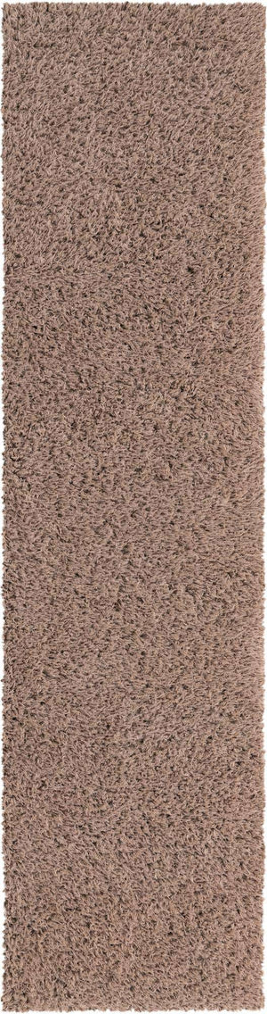 Khaki 2' 7 x 10' Infinity Shag Runner Area Rug Thick Soft Touch Fluffy & Plush Shaggy Pile 100% Polypropylene With Jute Backing Solid Color Minimalist Carpet for Sale at Rug Engine