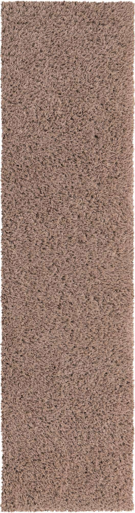 Khaki 2' 7 x 10' Infinity Shag Runner Area Rug Thick Soft Touch Fluffy & Plush Shaggy Pile 100% Polypropylene With Jute Backing Solid Color Minimalist Carpet for Sale at Rug Engine