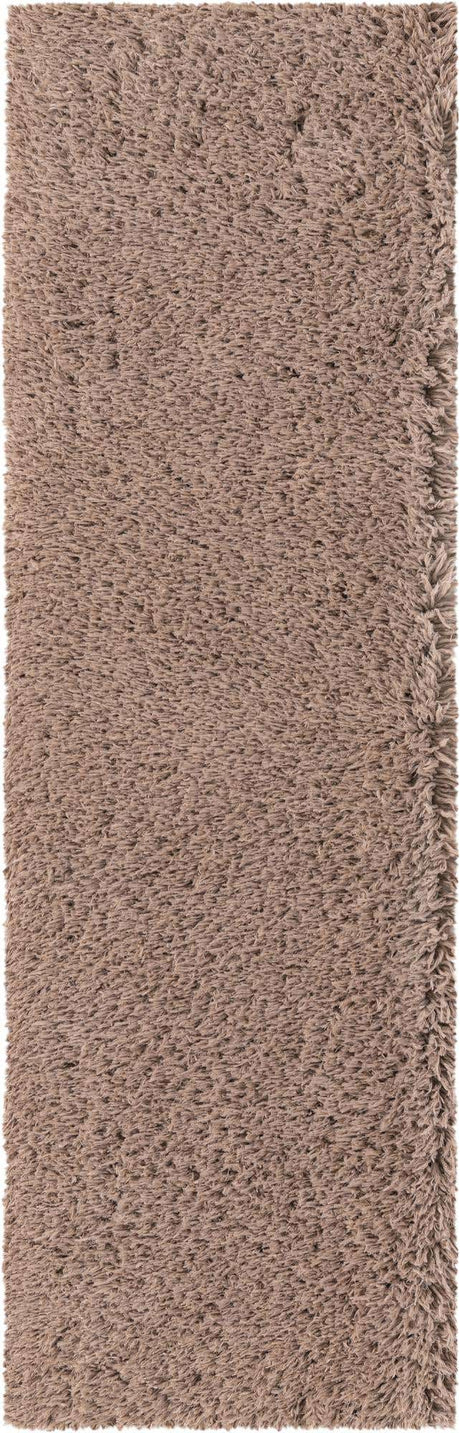 Khaki 2' x 6' 5 Infinity Shag Runner Area Rug Thick Soft Touch Fluffy & Plush Shaggy Pile 100% Polypropylene With Jute Backing Solid Color Minimalist Carpet for Sale at Rug Engine
