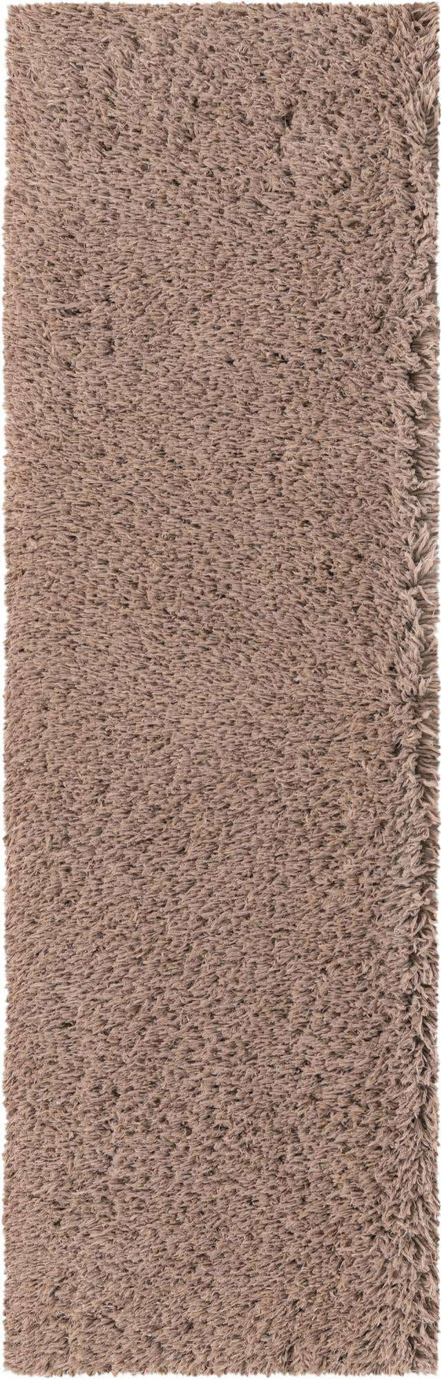 Khaki 2' x 6' 5 Infinity Shag Runner Area Rug Thick Soft Touch Fluffy & Plush Shaggy Pile 100% Polypropylene With Jute Backing Solid Color Minimalist Carpet for Sale at Rug Engine