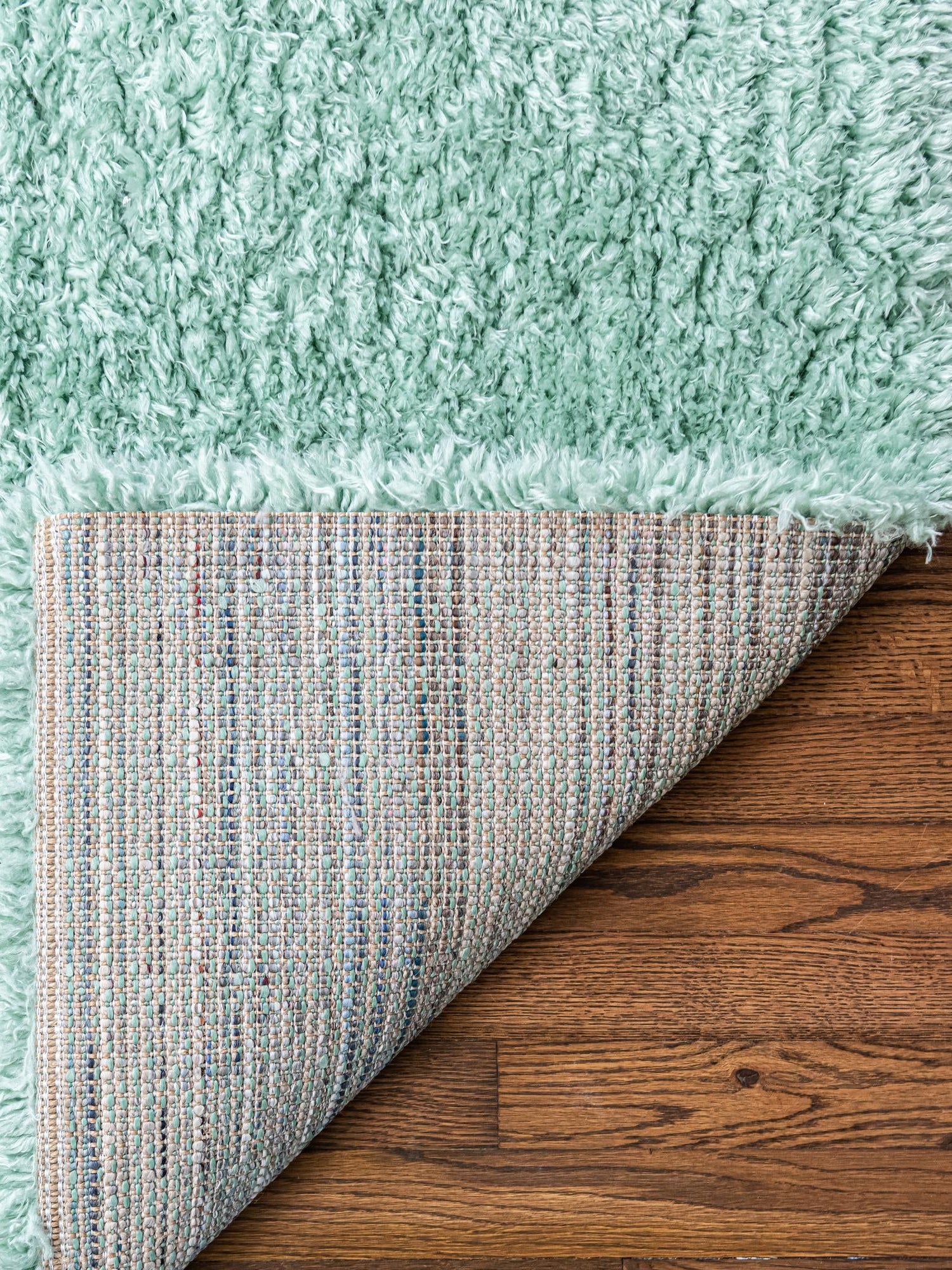 Cyan 6' 1 x 9' Infinity Shag Rectangle Area Rug Thick Soft Touch Fluffy & Plush Shaggy Pile 100% Polypropylene With Jute Backing Solid Color Minimalist Carpet for Sale at Rug Engine
