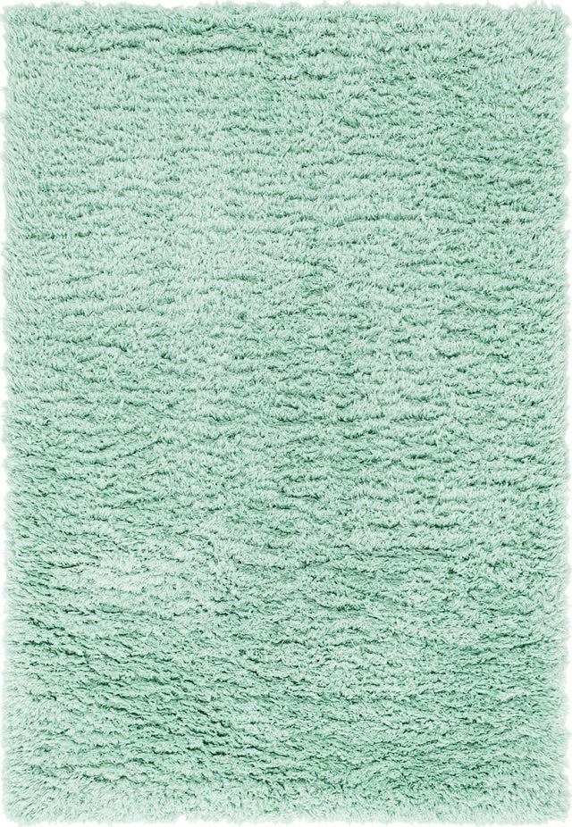 Cyan 4' 1 x 6' 1 Infinity Shag Rectangle Area Rug Thick Soft Touch Fluffy & Plush Shaggy Pile 100% Polypropylene With Jute Backing Solid Color Minimalist Carpet for Sale at Rug Engine