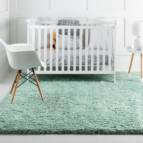 Cyan 8' x 8' Infinity Shag Square Area Rug Thick Soft Touch Fluffy & Plush Shaggy Pile 100% Polypropylene With Jute Backing Solid Color Minimalist Carpet for Sale at Rug Engine