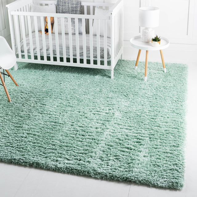Cyan 8' x 8' Infinity Shag Square Area Rug Thick Soft Touch Fluffy & Plush Shaggy Pile 100% Polypropylene With Jute Backing Solid Color Minimalist Carpet for Sale at Rug Engine