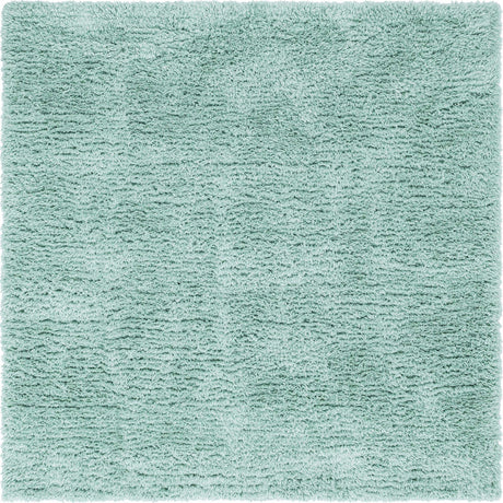 Cyan 8' x 8' Infinity Shag Square Area Rug Thick Soft Touch Fluffy & Plush Shaggy Pile 100% Polypropylene With Jute Backing Solid Color Minimalist Carpet for Sale at Rug Engine