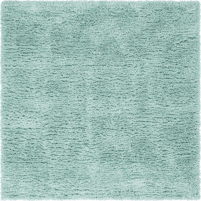 Cyan 8' x 8' Infinity Shag Square Area Rug Thick Soft Touch Fluffy & Plush Shaggy Pile 100% Polypropylene With Jute Backing Solid Color Minimalist Carpet for Sale at Rug Engine