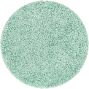 Cyan 8' x 8' Infinity Shag Round Area Rug Thick Soft Touch Fluffy & Plush Shaggy Pile 100% Polypropylene With Jute Backing Solid Color Minimalist Carpet for Sale at Rug Engine