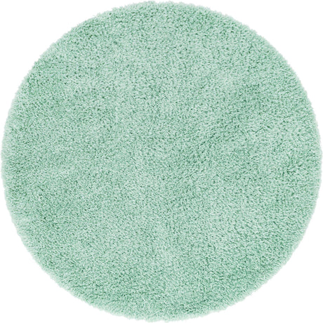 Cyan 8' x 8' Infinity Shag Round Area Rug Thick Soft Touch Fluffy & Plush Shaggy Pile 100% Polypropylene With Jute Backing Solid Color Minimalist Carpet for Sale at Rug Engine