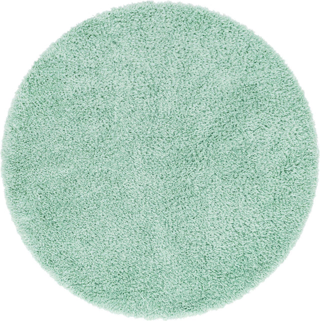 Cyan 8' x 8' Infinity Shag Round Area Rug Thick Soft Touch Fluffy & Plush Shaggy Pile 100% Polypropylene With Jute Backing Solid Color Minimalist Carpet for Sale at Rug Engine