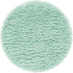 Cyan 3' 3 x 3' 3 Infinity Shag Round Area Rug Thick Soft Touch Fluffy & Plush Shaggy Pile 100% Polypropylene With Jute Backing Solid Color Minimalist Carpet for Sale at Rug Engine