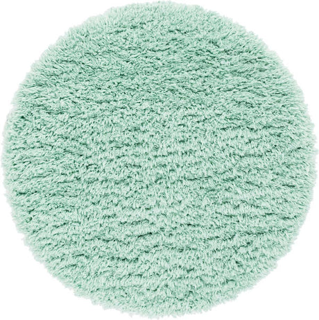 Cyan 3' 3 x 3' 3 Infinity Shag Round Area Rug Thick Soft Touch Fluffy & Plush Shaggy Pile 100% Polypropylene With Jute Backing Solid Color Minimalist Carpet for Sale at Rug Engine