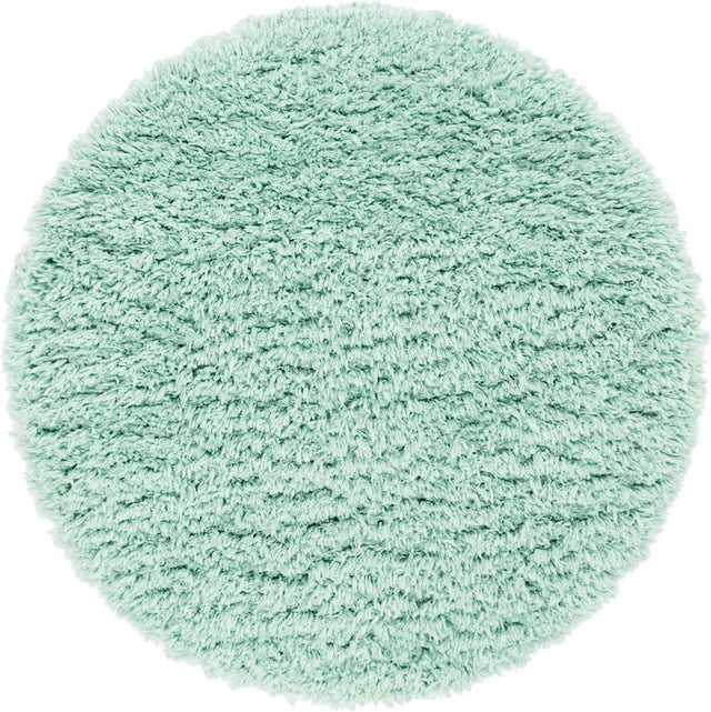 Cyan 3' 3 x 3' 3 Infinity Shag Round Area Rug Thick Soft Touch Fluffy & Plush Shaggy Pile 100% Polypropylene With Jute Backing Solid Color Minimalist Carpet for Sale at Rug Engine