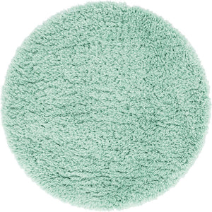 Cyan 4' 1 x 4' 1 Infinity Shag Round Area Rug Thick Soft Touch Fluffy & Plush Shaggy Pile 100% Polypropylene With Jute Backing Solid Color Minimalist Carpet for Sale at Rug Engine