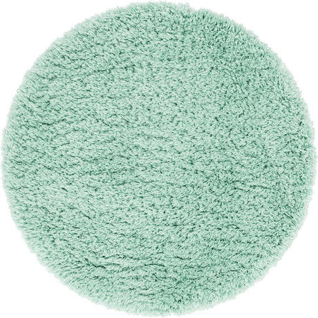 Cyan 4' 1 x 4' 1 Infinity Shag Round Area Rug Thick Soft Touch Fluffy & Plush Shaggy Pile 100% Polypropylene With Jute Backing Solid Color Minimalist Carpet for Sale at Rug Engine