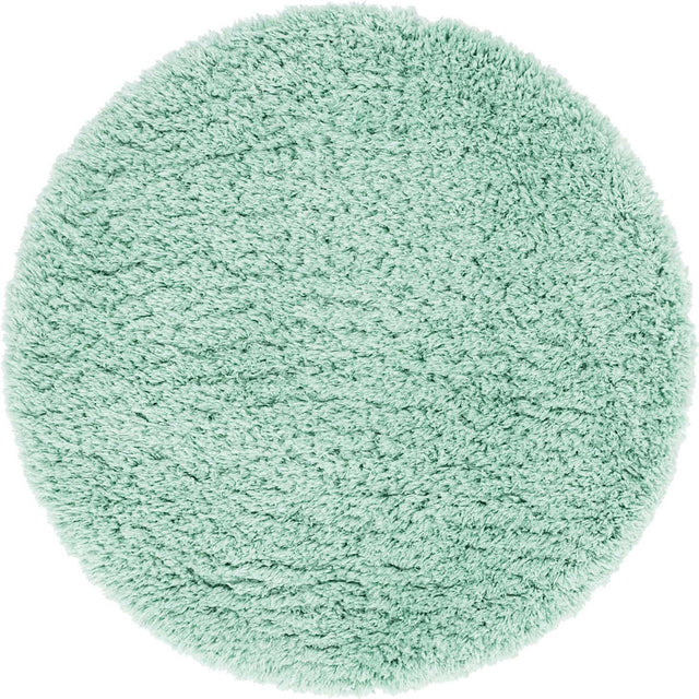 Cyan 4' 1 x 4' 1 Infinity Shag Round Area Rug Thick Soft Touch Fluffy & Plush Shaggy Pile 100% Polypropylene With Jute Backing Solid Color Minimalist Carpet for Sale at Rug Engine