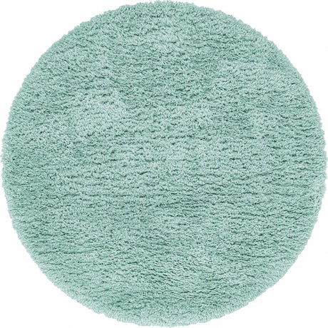 Cyan 5' 1 x 5' 1 Infinity Shag Round Area Rug Thick Soft Touch Fluffy & Plush Shaggy Pile 100% Polypropylene With Jute Backing Solid Color Minimalist Carpet for Sale at Rug Engine