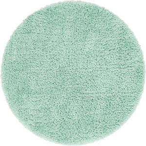 Cyan 6' 7 x 6' 7 Infinity Shag Round Area Rug Thick Soft Touch Fluffy & Plush Shaggy Pile 100% Polypropylene With Jute Backing Solid Color Minimalist Carpet for Sale at Rug Engine