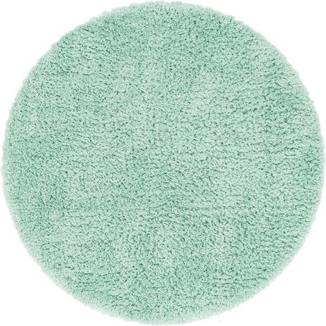 Cyan 6' 7 x 6' 7 Infinity Shag Round Area Rug Thick Soft Touch Fluffy & Plush Shaggy Pile 100% Polypropylene With Jute Backing Solid Color Minimalist Carpet for Sale at Rug Engine