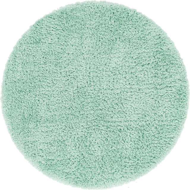 Cyan 6' 7 x 6' 7 Infinity Shag Round Area Rug Thick Soft Touch Fluffy & Plush Shaggy Pile 100% Polypropylene With Jute Backing Solid Color Minimalist Carpet for Sale at Rug Engine