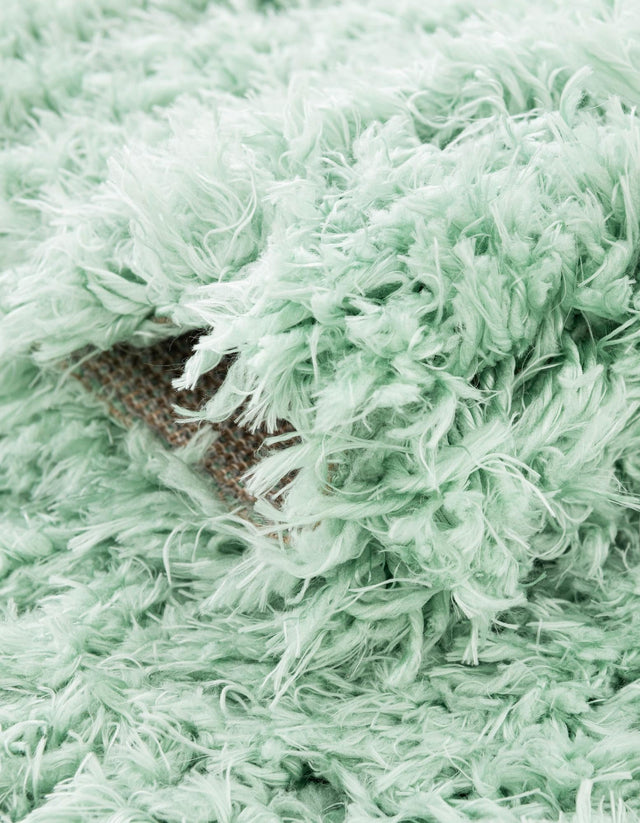Cyan 3' 3 x 3' 3 Infinity Shag Round Area Rug Thick Soft Touch Fluffy & Plush Shaggy Pile 100% Polypropylene With Jute Backing Solid Color Minimalist Carpet for Sale at Rug Engine