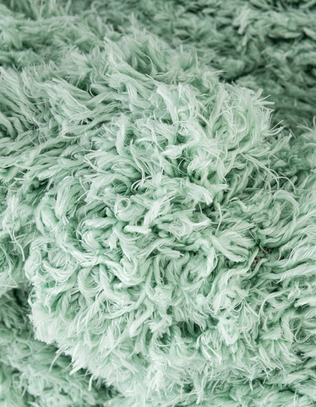 Cyan 6' 1 x 6' 1 Infinity Shag Round Area Rug Thick Soft Touch Fluffy & Plush Shaggy Pile 100% Polypropylene With Jute Backing Solid Color Minimalist Carpet for Sale at Rug Engine