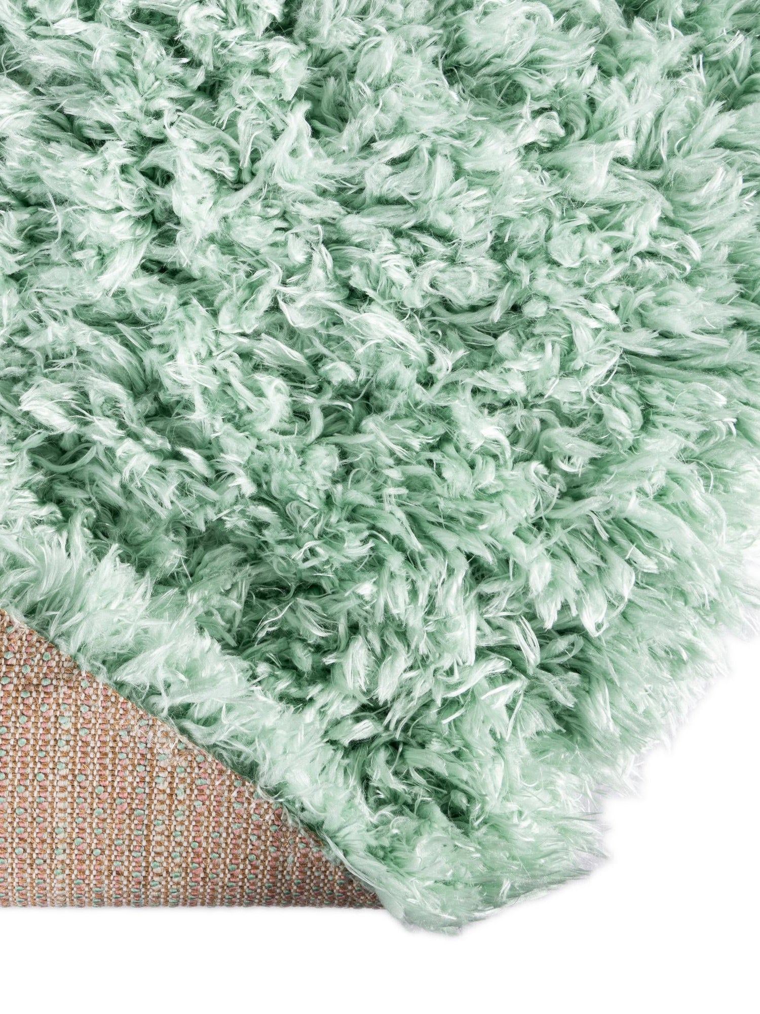 Cyan 3' 3 x 3' 3 Infinity Shag Round Area Rug Thick Soft Touch Fluffy & Plush Shaggy Pile 100% Polypropylene With Jute Backing Solid Color Minimalist Carpet for Sale at Rug Engine