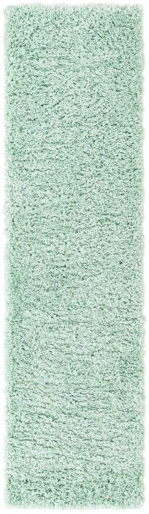 Cyan 2' 7 x 10' Infinity Shag Runner Area Rug Thick Soft Touch Fluffy & Plush Shaggy Pile 100% Polypropylene With Jute Backing Solid Color Minimalist Carpet for Sale at Rug Engine