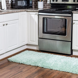 Cyan 2' 7 x 10' Infinity Shag Runner Area Rug Thick Soft Touch Fluffy & Plush Shaggy Pile 100% Polypropylene With Jute Backing Solid Color Minimalist Carpet for Sale at Rug Engine
