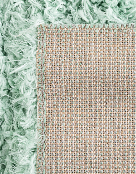 Cyan 2' 7 x 10' Infinity Shag Runner Area Rug Thick Soft Touch Fluffy & Plush Shaggy Pile 100% Polypropylene With Jute Backing Solid Color Minimalist Carpet for Sale at Rug Engine