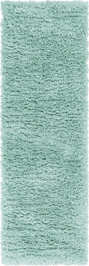 Cyan 2' x 6' 5 Infinity Shag Runner Area Rug Thick Soft Touch Fluffy & Plush Shaggy Pile 100% Polypropylene With Jute Backing Solid Color Minimalist Carpet for Sale at Rug Engine