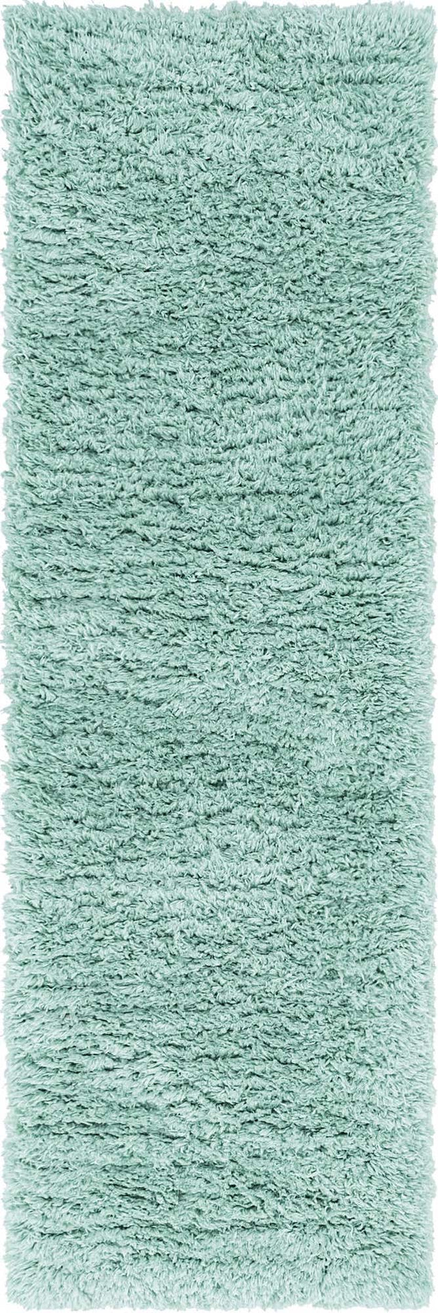 Cyan 2' x 6' 5 Infinity Shag Runner Area Rug Thick Soft Touch Fluffy & Plush Shaggy Pile 100% Polypropylene With Jute Backing Solid Color Minimalist Carpet for Sale at Rug Engine