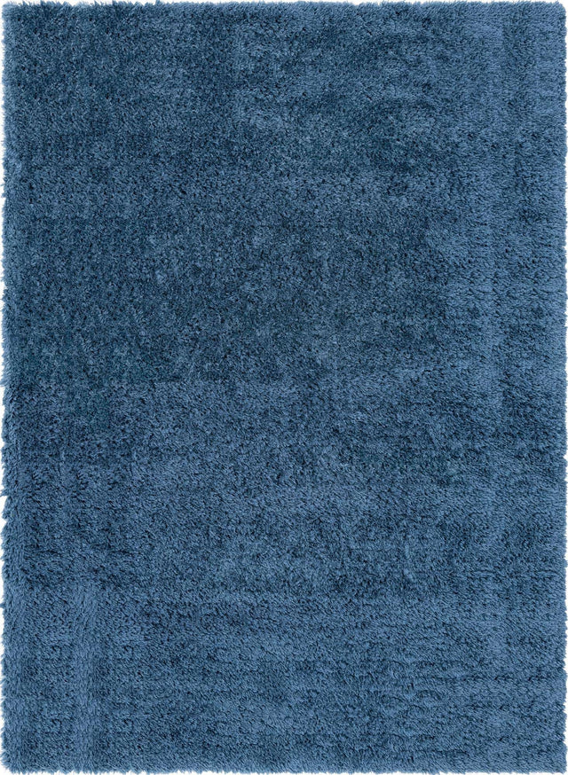 Aegean Blue 8' x 11' Infinity Shag Rectangle Area Rug Thick Soft Touch Fluffy & Plush Shaggy Pile 100% Polypropylene With Jute Backing Solid Color Minimalist Carpet for Sale at Rug Engine
