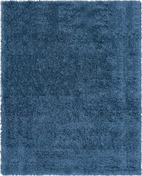 Aegean Blue 8' x 10' Infinity Shag Rectangle Area Rug Thick Soft Touch Fluffy & Plush Shaggy Pile 100% Polypropylene With Jute Backing Solid Color Minimalist Carpet for Sale at Rug Engine