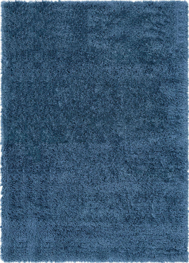 Aegean Blue 7' 1 x 10' Infinity Shag Rectangle Area Rug Thick Soft Touch Fluffy & Plush Shaggy Pile 100% Polypropylene With Jute Backing Solid Color Minimalist Carpet for Sale at Rug Engine