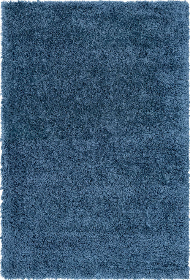 Aegean Blue 6' 1 x 9' Infinity Shag Rectangle Area Rug Thick Soft Touch Fluffy & Plush Shaggy Pile 100% Polypropylene With Jute Backing Solid Color Minimalist Carpet for Sale at Rug Engine