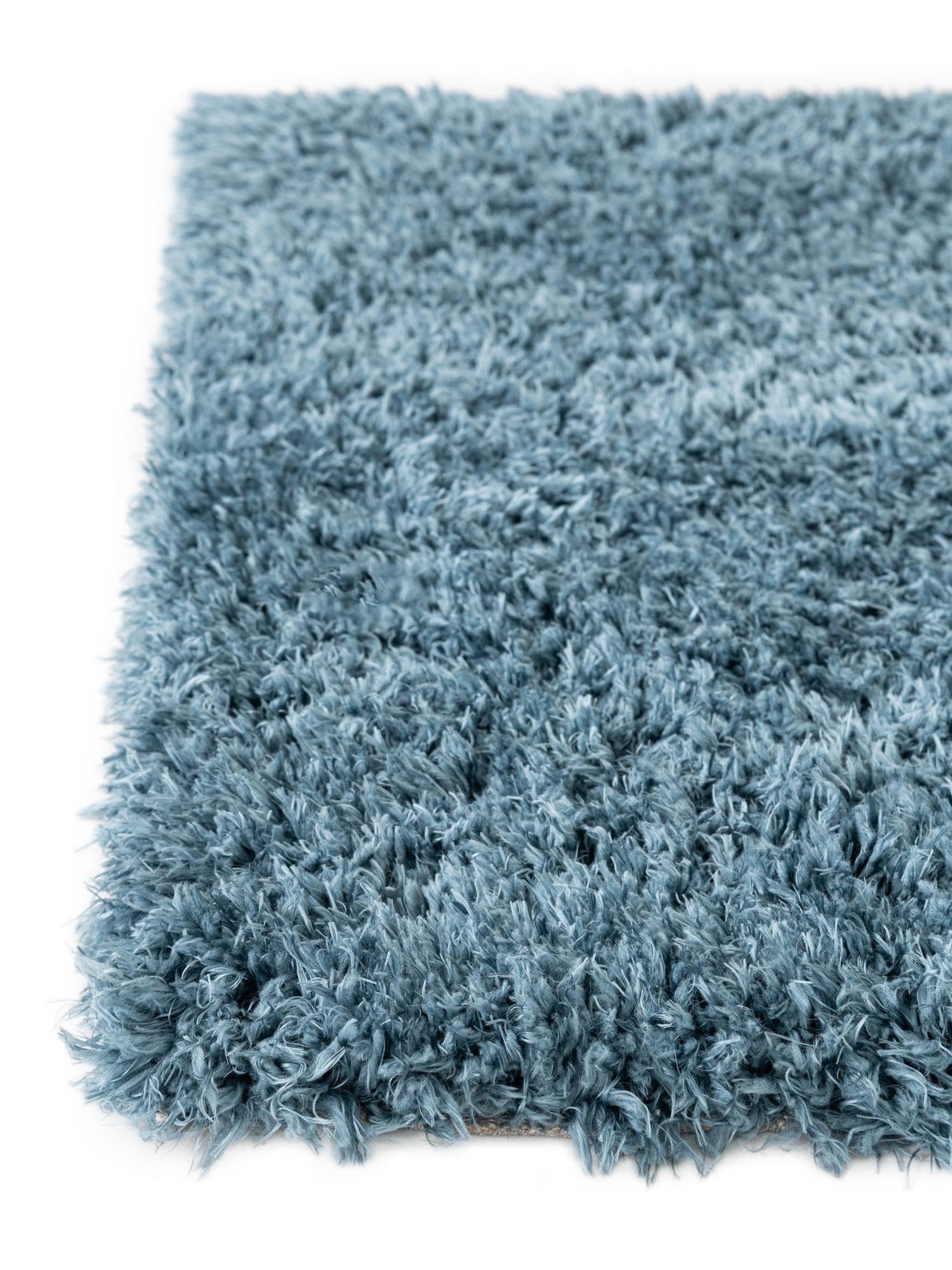 Aegean Blue 3' 3 x 5' 3 Infinity Shag Rectangle Area Rug Thick Soft Touch Fluffy & Plush Shaggy Pile 100% Polypropylene With Jute Backing Solid Color Minimalist Carpet for Sale at Rug Engine