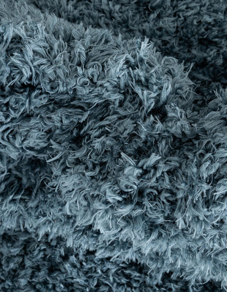 Aegean Blue 5' 1 x 8' Infinity Shag Rectangle Area Rug Thick Soft Touch Fluffy & Plush Shaggy Pile 100% Polypropylene With Jute Backing Solid Color Minimalist Carpet for Sale at Rug Engine