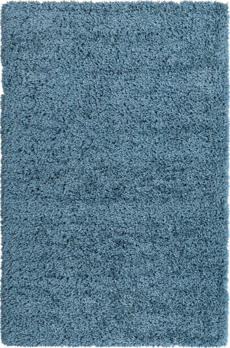 Aegean Blue 5' 1 x 8' Infinity Shag Rectangle Area Rug Thick Soft Touch Fluffy & Plush Shaggy Pile 100% Polypropylene With Jute Backing Solid Color Minimalist Carpet for Sale at Rug Engine