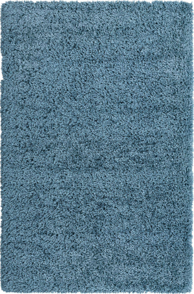 Aegean Blue 5' 1 x 8' Infinity Shag Rectangle Area Rug Thick Soft Touch Fluffy & Plush Shaggy Pile 100% Polypropylene With Jute Backing Solid Color Minimalist Carpet for Sale at Rug Engine