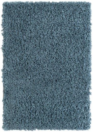 Aegean Blue 4' 1 x 6' 1 Infinity Shag Rectangle Area Rug Thick Soft Touch Fluffy & Plush Shaggy Pile 100% Polypropylene With Jute Backing Solid Color Minimalist Carpet for Sale at Rug Engine