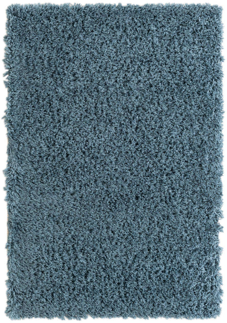 Aegean Blue 4' 1 x 6' 1 Infinity Shag Rectangle Area Rug Thick Soft Touch Fluffy & Plush Shaggy Pile 100% Polypropylene With Jute Backing Solid Color Minimalist Carpet for Sale at Rug Engine