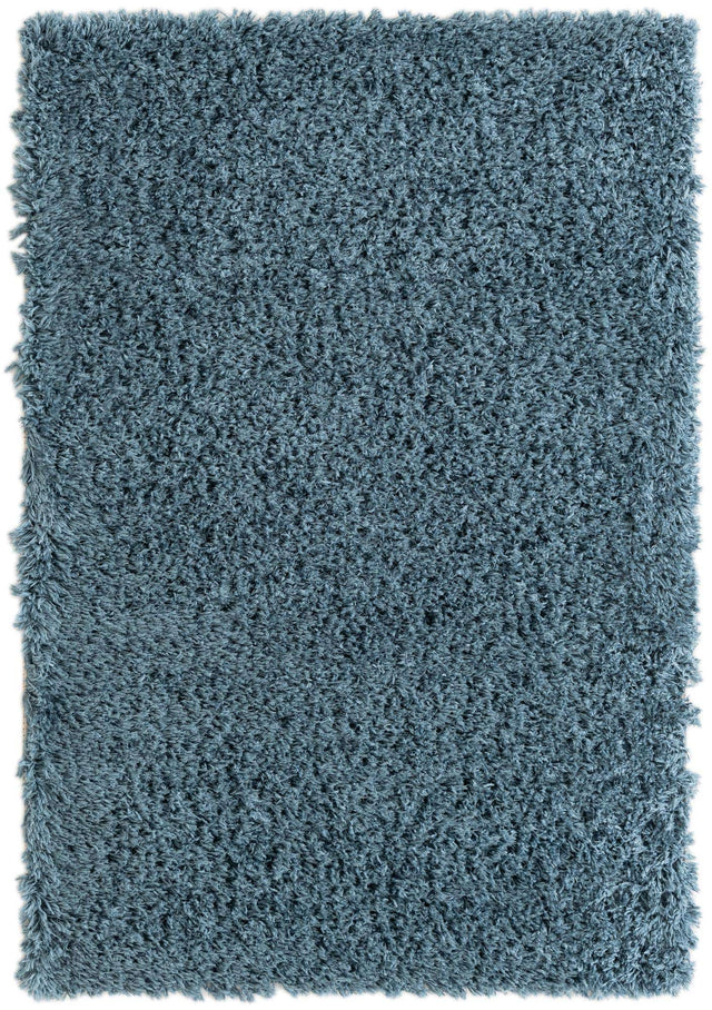 Aegean Blue 4' 1 x 6' 1 Infinity Shag Rectangle Area Rug Thick Soft Touch Fluffy & Plush Shaggy Pile 100% Polypropylene With Jute Backing Solid Color Minimalist Carpet for Sale at Rug Engine