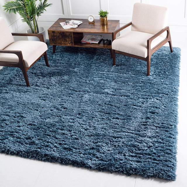 Aegean Blue 8' x 8' Infinity Shag Square Area Rug Thick Soft Touch Fluffy & Plush Shaggy Pile 100% Polypropylene With Jute Backing Solid Color Minimalist Carpet for Sale at Rug Engine