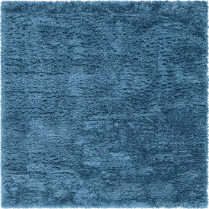 Aegean Blue 8' x 8' Infinity Shag Square Area Rug Thick Soft Touch Fluffy & Plush Shaggy Pile 100% Polypropylene With Jute Backing Solid Color Minimalist Carpet for Sale at Rug Engine