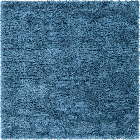 Aegean Blue 8' x 8' Infinity Shag Square Area Rug Thick Soft Touch Fluffy & Plush Shaggy Pile 100% Polypropylene With Jute Backing Solid Color Minimalist Carpet for Sale at Rug Engine