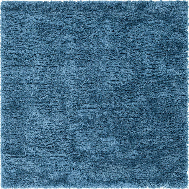 Aegean Blue 8' x 8' Infinity Shag Square Area Rug Thick Soft Touch Fluffy & Plush Shaggy Pile 100% Polypropylene With Jute Backing Solid Color Minimalist Carpet for Sale at Rug Engine